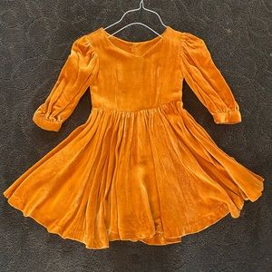 Handmade velvet girl’s dress Vintage Fabric!